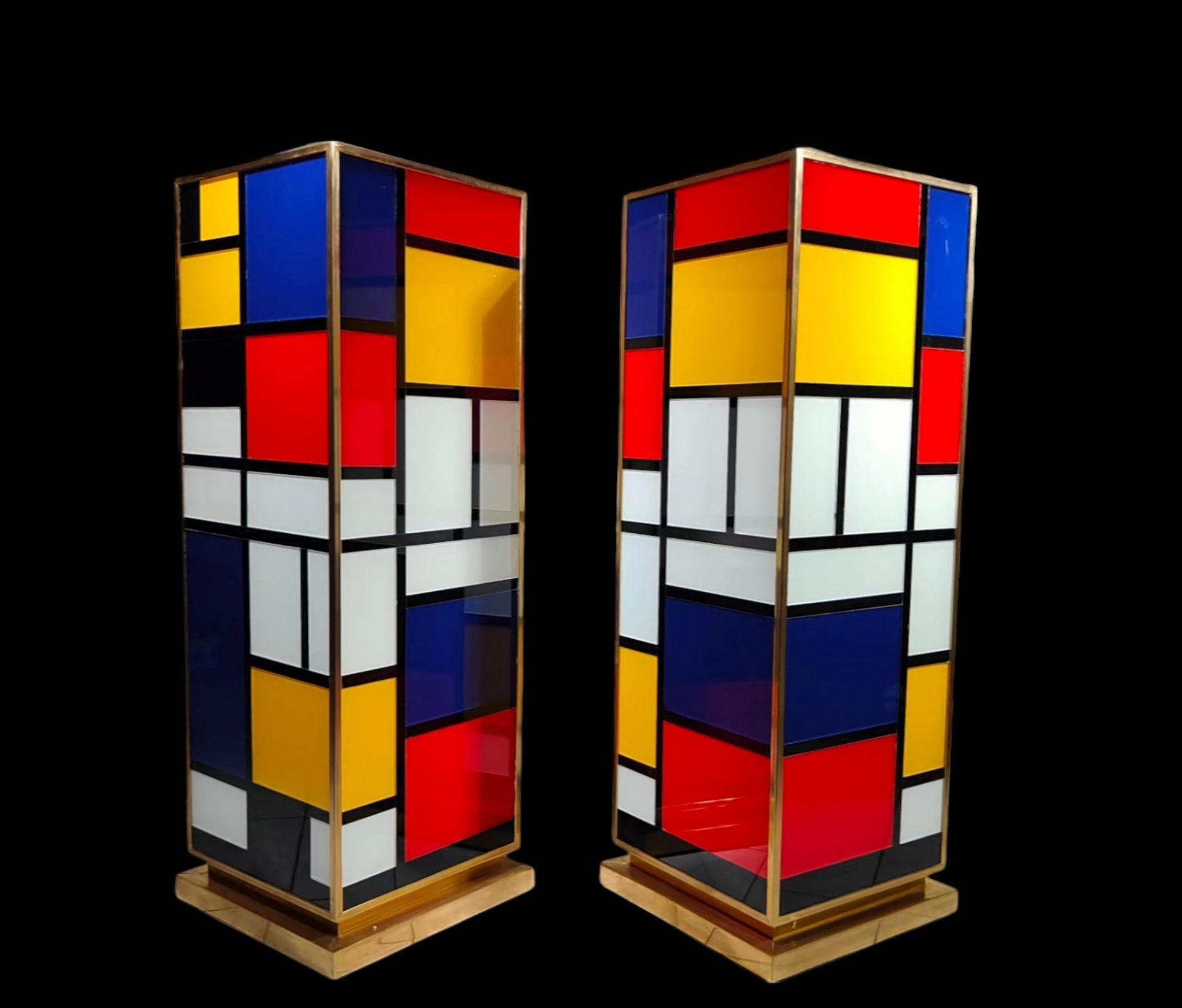 Pair of Murano glass pedestals from the 20th century following models by Piet Mondrian (1872-1944) - Bild 5 aus 8