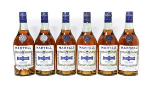 Martell Three Star Cognac, 1970s bottling (six bottles)