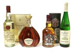 Courvoisier XO Cognac (one bottle), Chivas Regal 12 Year Old Blended Scotch Whisky (one bottle),