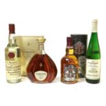 Courvoisier XO Cognac (one bottle), Chivas Regal 12 Year Old Blended Scotch Whisky (one bottle),