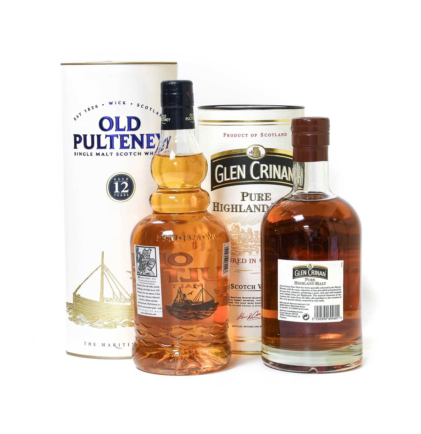 Old Pulteney 12 Year Old Single Malt Scotch Whisky, 40% vol 70cl (one bottle), Glen Crinan Pure - Image 2 of 3