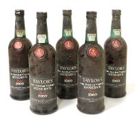 Taylor's Late Bottled Vintage Reserve Port 1969 (five bottles) Provenance: Dutton Manor, Lancashire