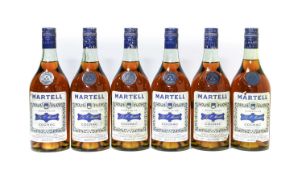 Martell Three Star Cognac, 1970s bottling (six bottles)