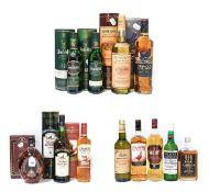 Various Whiskies to Include: three bottles of Famous Grouse, one bottle of Grants, one bottle of