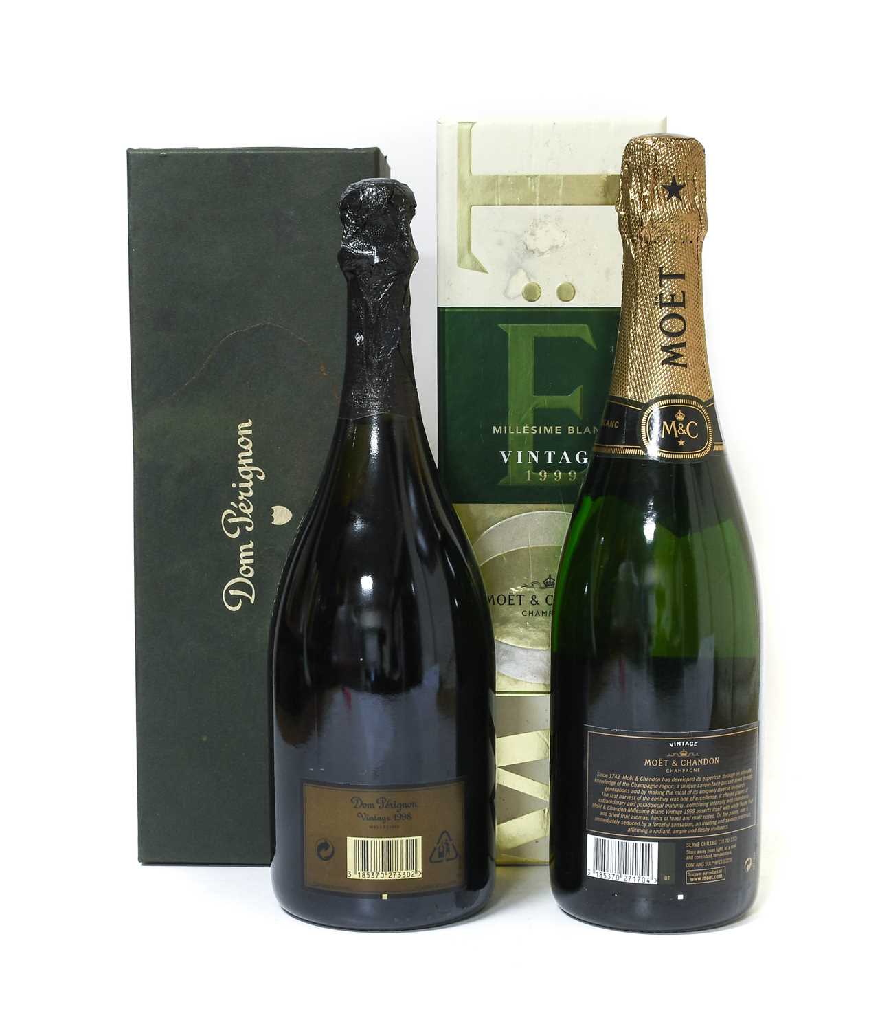 Dom Perignon 1998 Vintage Champagne (one bottle), Moët & Chandon 1999 Vintage Champagne (one bottle) - Image 2 of 2