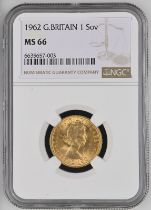 1962 Gold Sovereign NGC MS 66