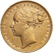 1881 M Gold Sovereign St George; Short tail Very fine