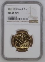 2021 Gold 2 Pounds (Double Sovereign) NGC MS 69 DPL