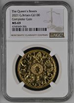 2021 Gold 100 Pounds (1 oz.) The Queen's Beasts NGC MS 69