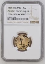 2012 Gold Sovereign Diamond Jubilee Proof NGC PF 70 ULTRA CAMEO