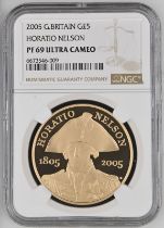 2005 Gold 5 Pounds (Crown) Nelson Proof NGC PF 69 ULTRA CAMEO