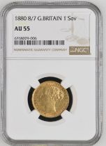 1880/70 Gold Sovereign NGC AU 55