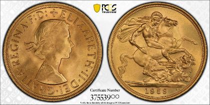 1959 Gold Sovereign PCGS MS65