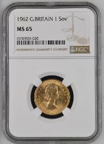 1962 Gold Sovereign NGC MS 65