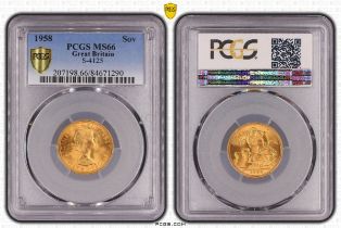 1958 Gold Sovereign PCGS MS66