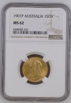 1901 P Gold Sovereign NGC MS 62