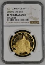 2021 Gold 100 Pounds (1 oz.) Britannia 2021 Proof NGC PF 70 ULTRA CAMEO