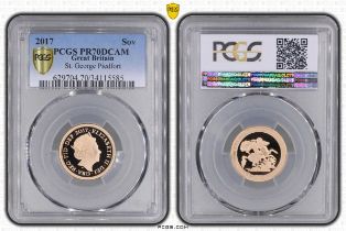 2017 Gold Sovereign 200th Anniversary Proof Piedfort PCGS PR70 DCAM Box & COA