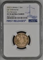 2022 Gold Sovereign Memorial Sovereign Proof NGC PF 70 ULTRA CAMEO Box & COA