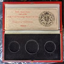 1989 3-Coin Sovereign Box & COA