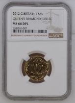 2012 Gold Sovereign Diamond Jubilee NGC MS 66 DPL