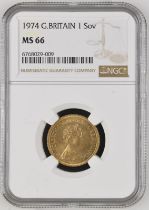 1974 Gold Sovereign NGC MS 66