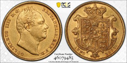 1831 Gold Sovereign First bust - WW with stops PCGS AU55