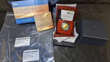 2019 Gold 25 Pounds (1/4 oz.) Britannia Proof Box & COA