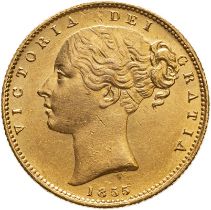 1855 Gold Sovereign WW incuse Extremely fine