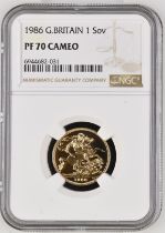 1986 Gold Sovereign Proof NGC PF 70 CAMEO