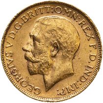 1918 P Gold Sovereign About extremely fine