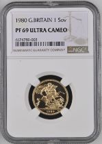 1980 Gold Sovereign Proof NGC PF 69 ULTRA CAMEO