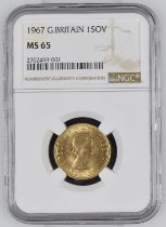 1967 Gold Sovereign NGC MS 65