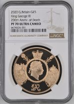 2020 Gold 5 Pounds King George III Proof NGC PF 70 ULTRA CAMEO Box & COA