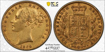 1860 Gold Sovereign PCGS AU53