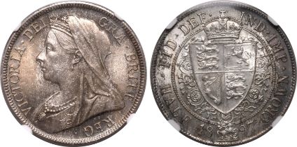 1897 Silver Halfcrown NGC MS 65