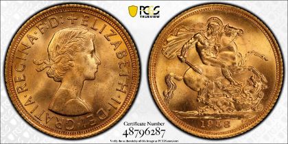 1958 Gold Sovereign PCGS MS64