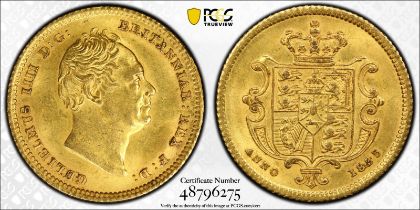 1835 Gold Half-Sovereign PCGS AU58