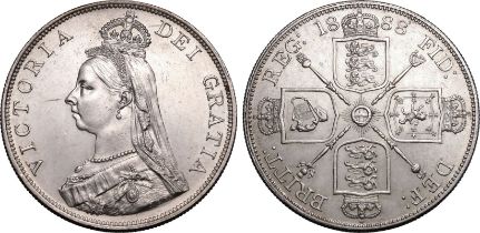 1888 Silver Double Florin Extremely fine