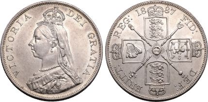1887 Silver Double Florin Extremely fine