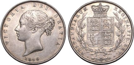 1846 Silver Halfcrown Very fine, obverse hairlines