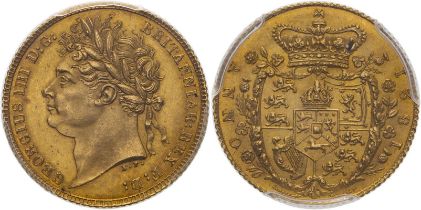 1821 Gold Half-Sovereign PCGS MS64+