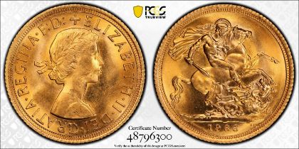 1966 Gold Sovereign PCGS MS65