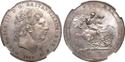 1818 Silver Crown LIX on edge NGC MS 62