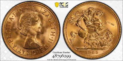 1965 Gold Sovereign PCGS MS64