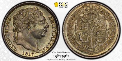 1817 Silver Sixpence PCGS MS64