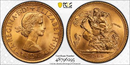 1965 Gold Sovereign PCGS MS65