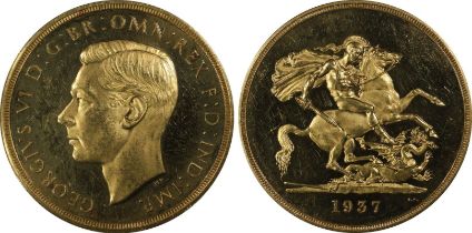 1937 Gold 5 Pounds (5 Sovereigns) Proof PCGS PR63 CAM
