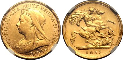 1897 S Gold Half-Sovereign NGC AU 58