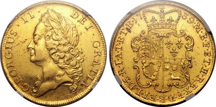 1739 Gold 2 Guineas Intermediate Head NGC AU 53